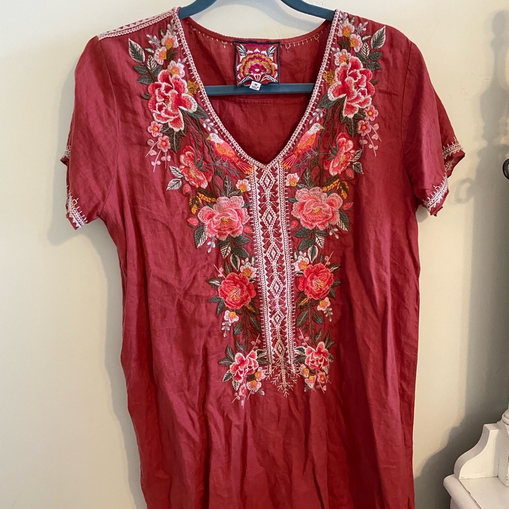 Johnny Was Linen Tunic Dress, NWOT